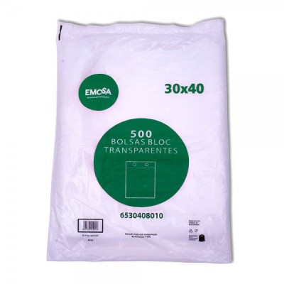 BOLSA TRANSPARENTE BLOC 45X50 G120 2KG