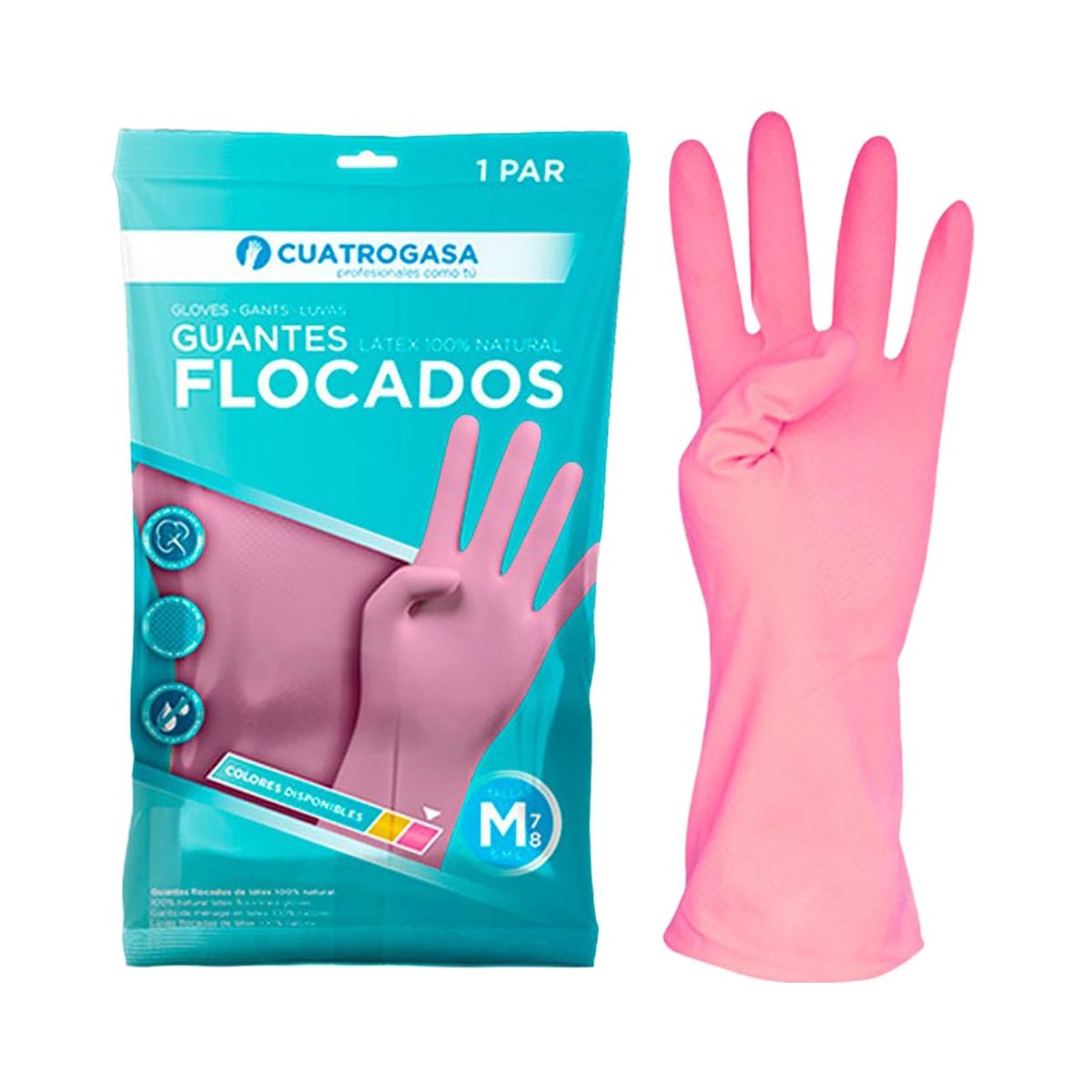 GUANTES FLOCADOS ROSA S 