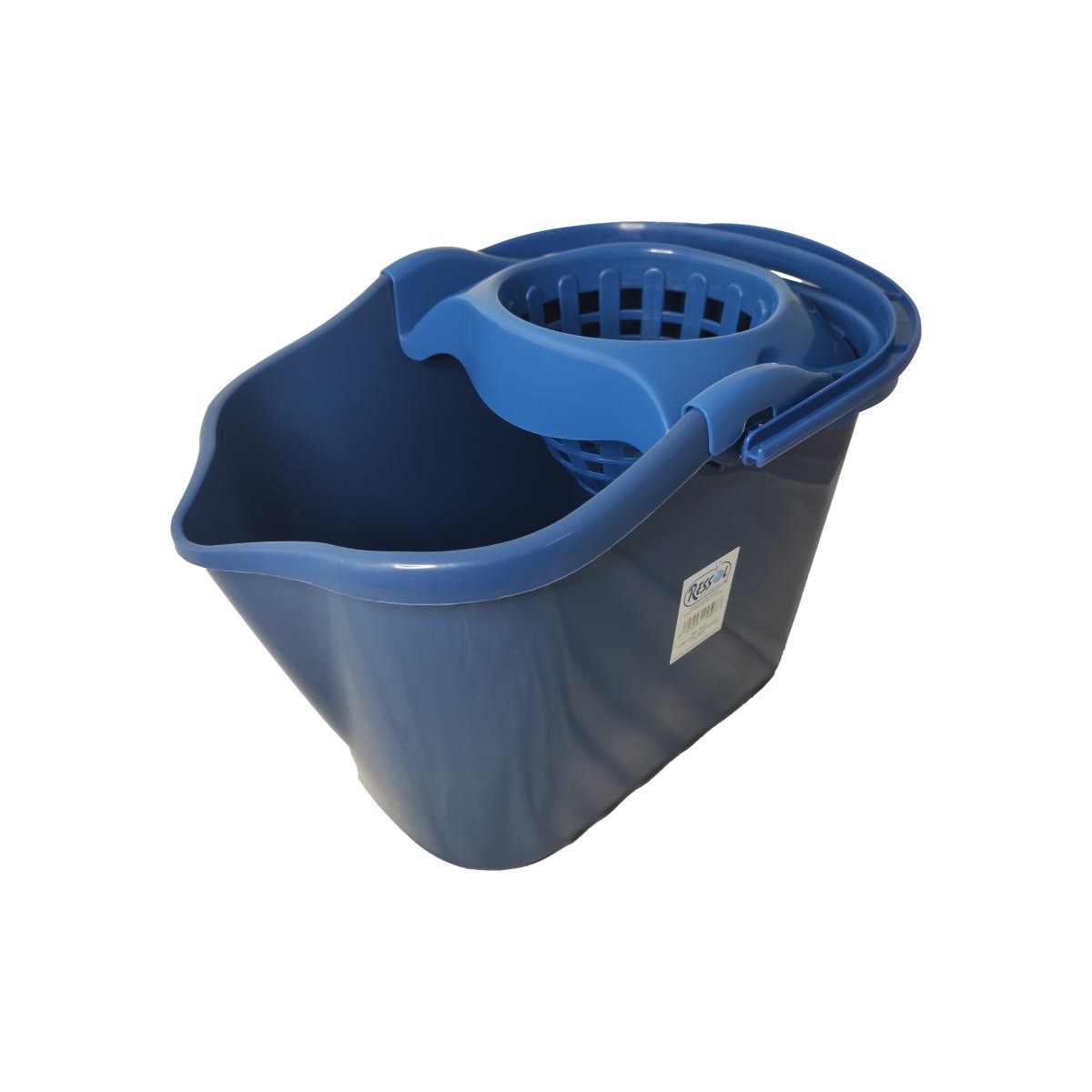 CUBO CON ESCURRIDOR OVALADO AZUL 14L