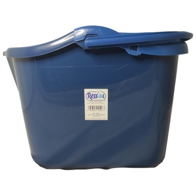 CUBO CON ESCURRIDOR OVALADO AZUL 14L