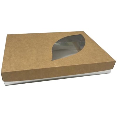 CAJA PASTAS NIZA 32X27X4 5 KRAFT/NEGRO P50
