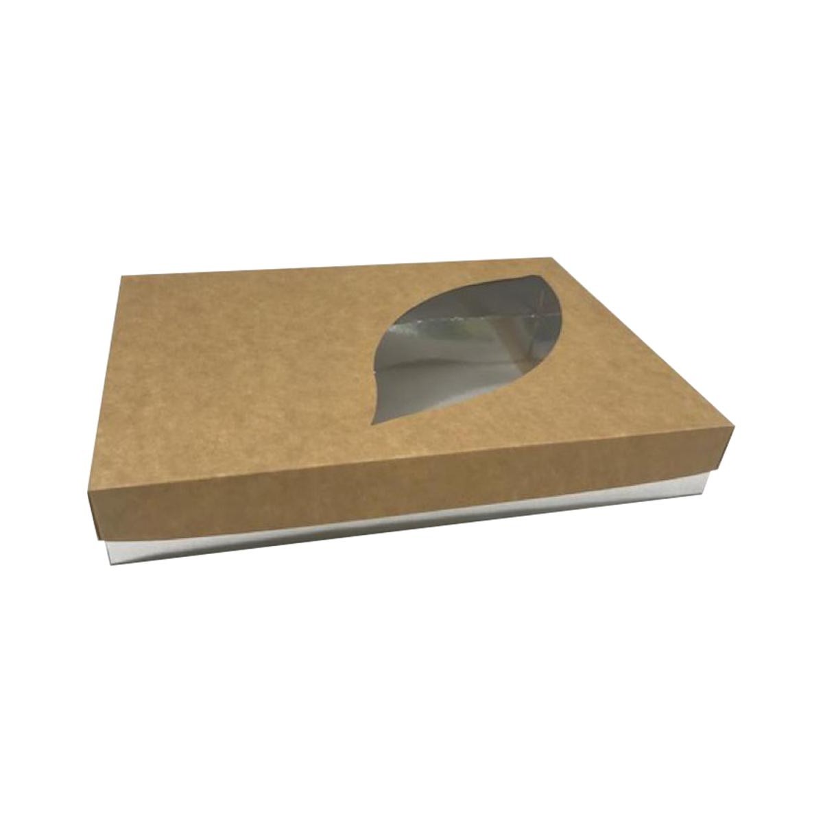 CAJA PASTAS NIZA 32X27X4 5 KRAFT/NEGRO P50