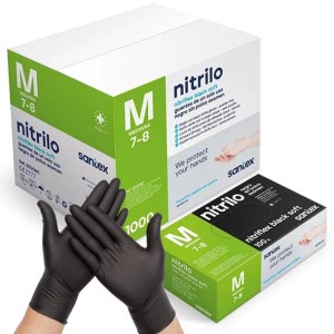 GUANTES NITRILO NEGRO M P100