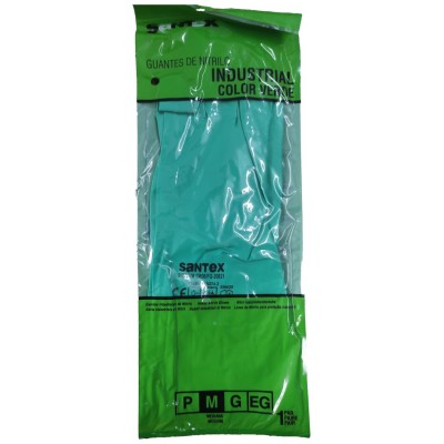 GUANTES NITRILO INDUSTRIAL VERDE M