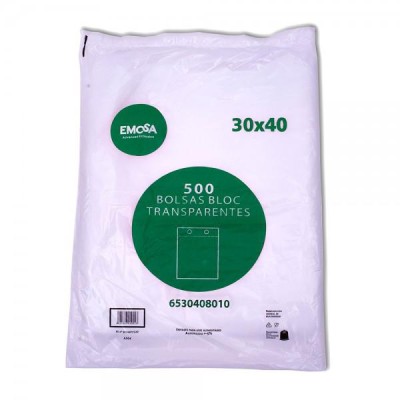 BOLSA BLOC TRANSPARENTE 32X44 G120 2KG