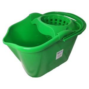 CUBO CON ESCURRIDOR OVALADO VERDE 14L