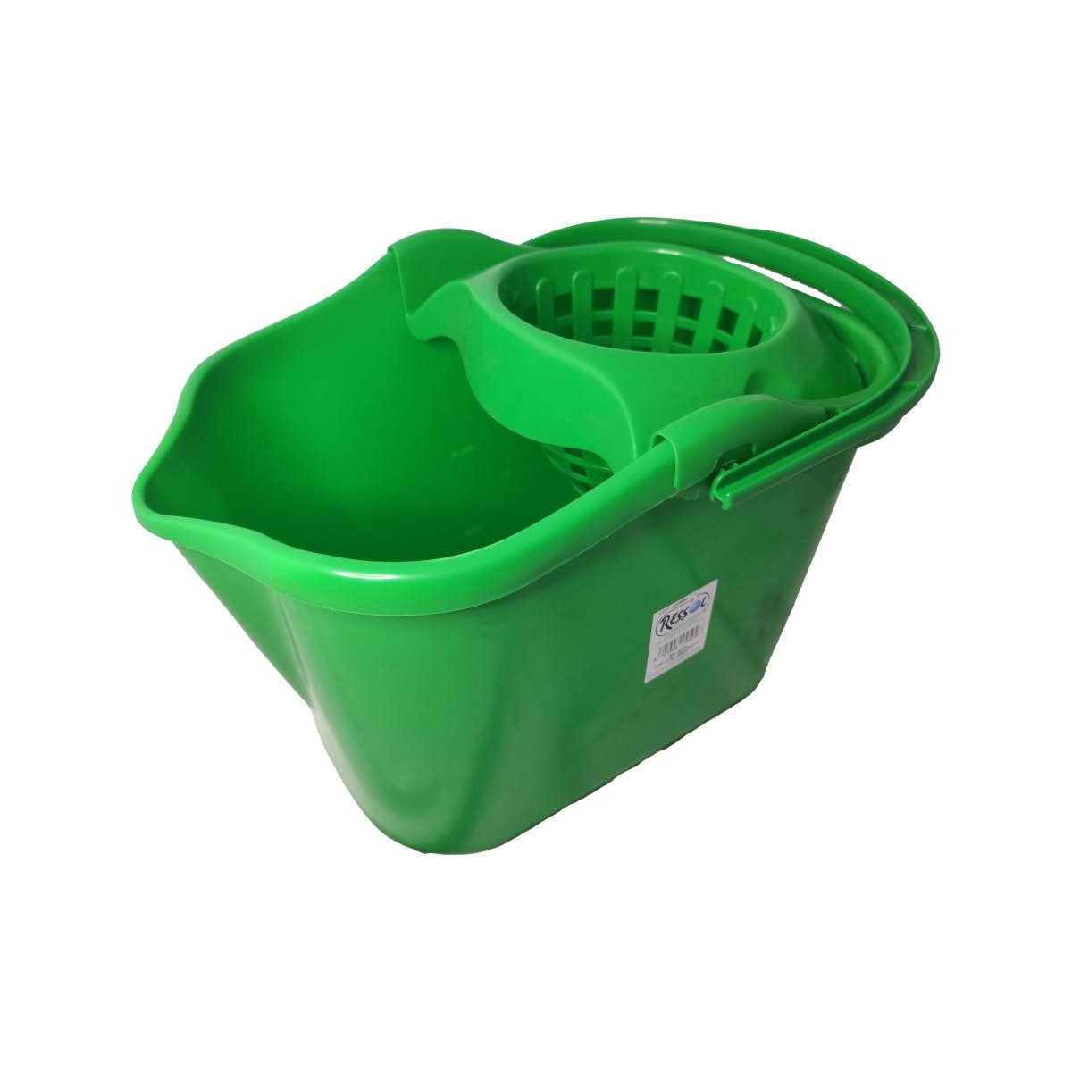 CUBO CON ESCURRIDOR OVALADO VERDE 14L